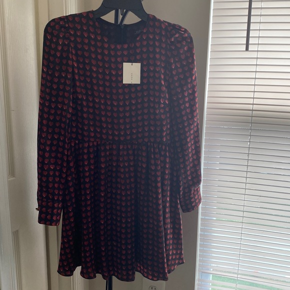 Zara Heart Print Satin Dress! - Picture 2 of 3